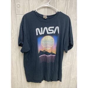 Mens XL Nasa Black Vintage Style Shirt